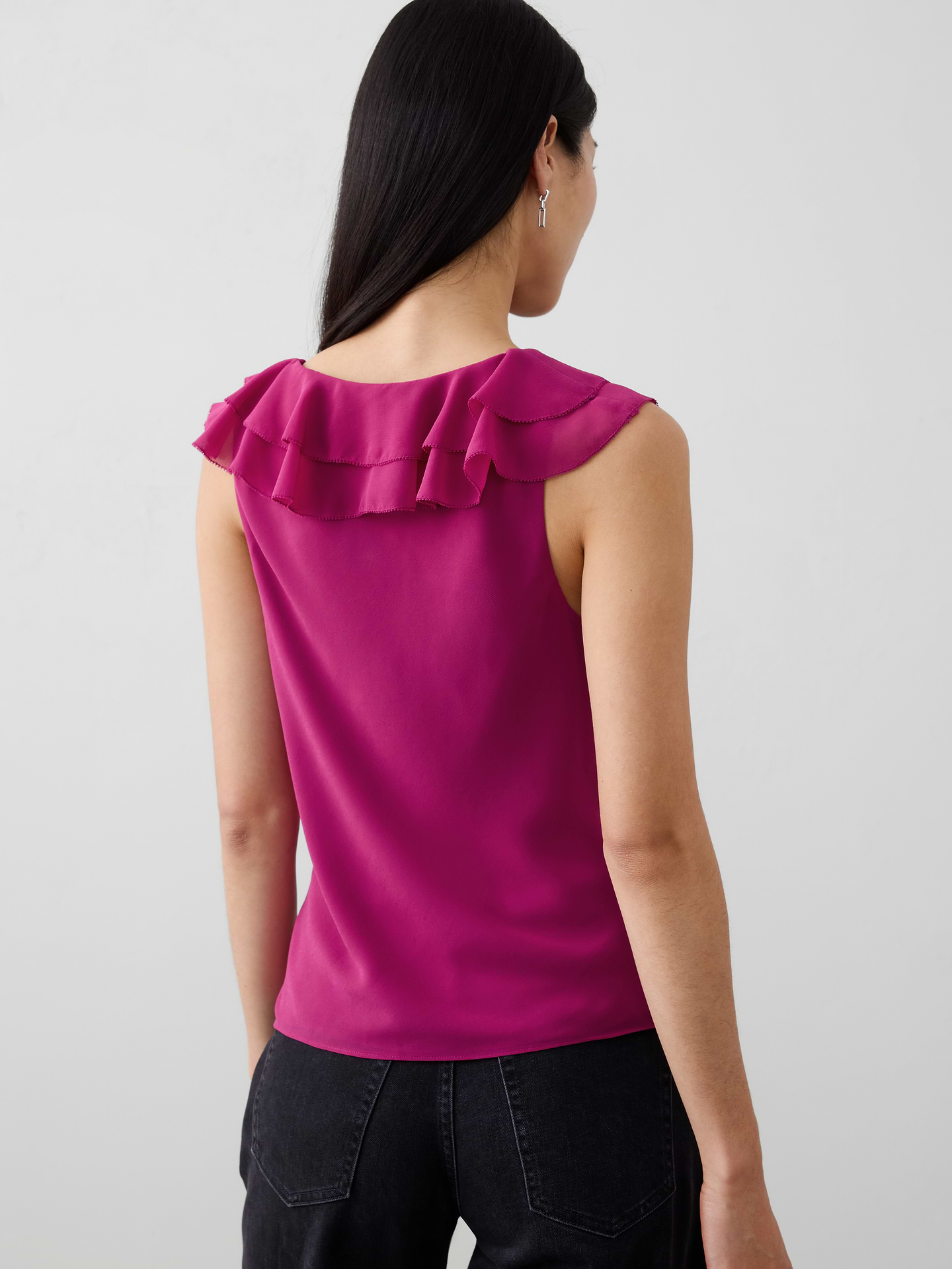 Image number 2 showing, Ruffle V-Neck Chiffon Top