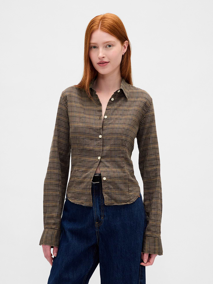 Image number 1 showing, Flannel Fitted Plaid Shirt