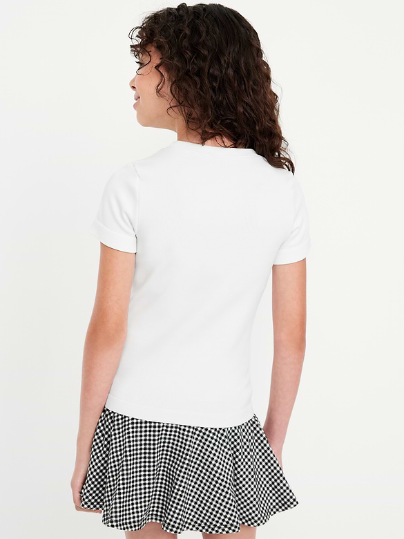 Fitted Seamless Ribbed Performance Top for Girls