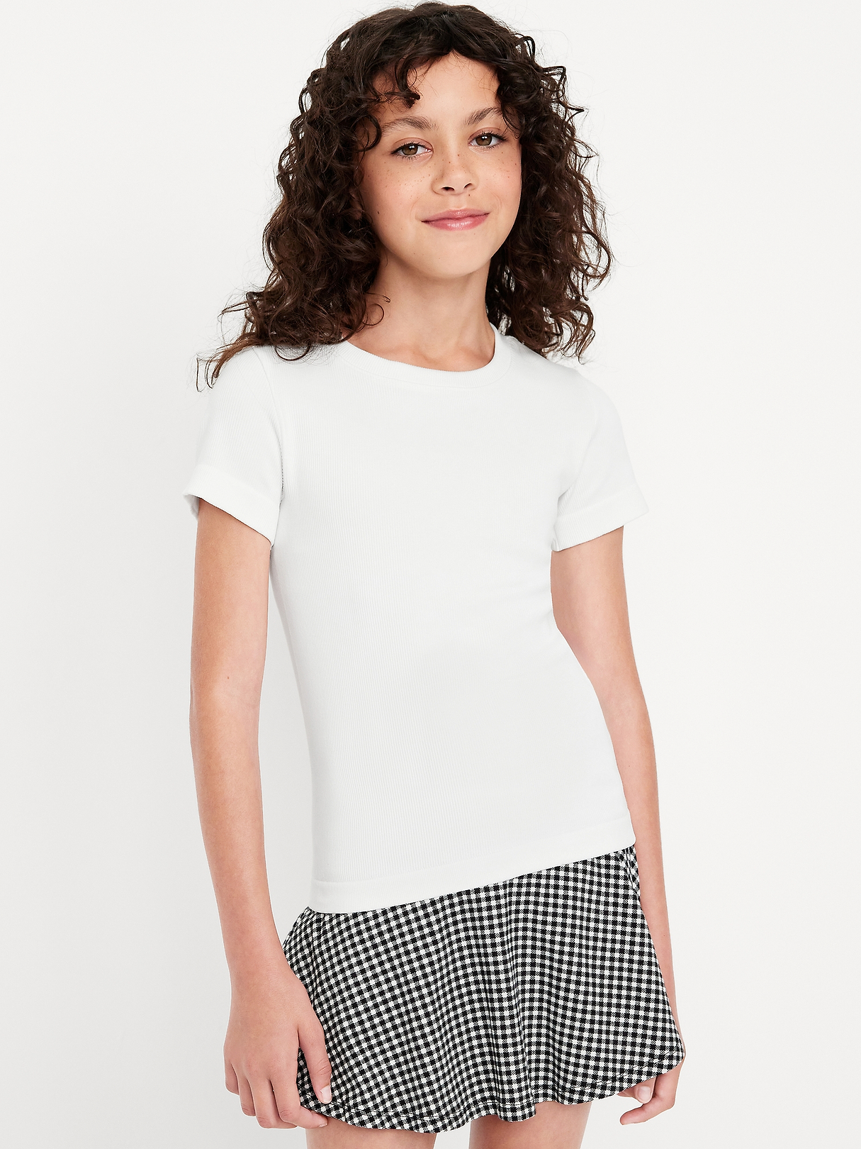Fitted Seamless Ribbed Performance Top for Girls | Old Navy