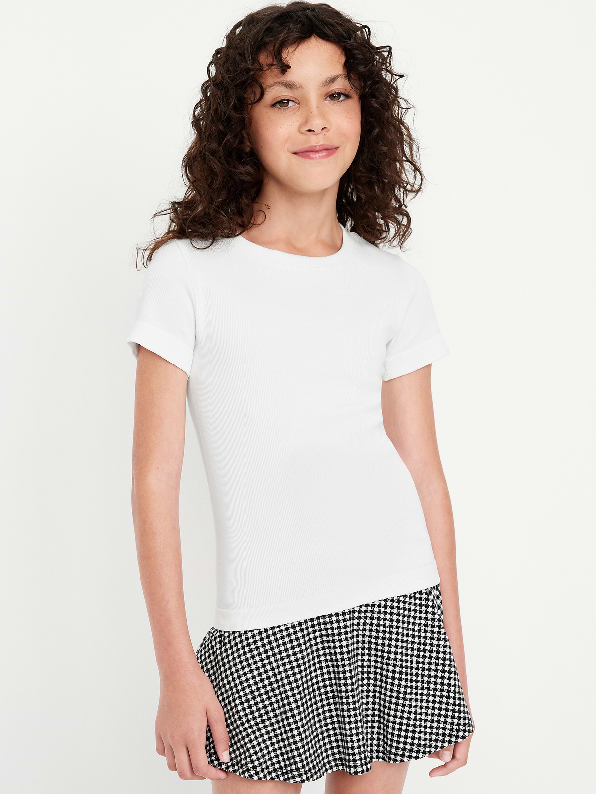 Image number 1 showing, Fitted Seamless Ribbed Performance Top for Girls