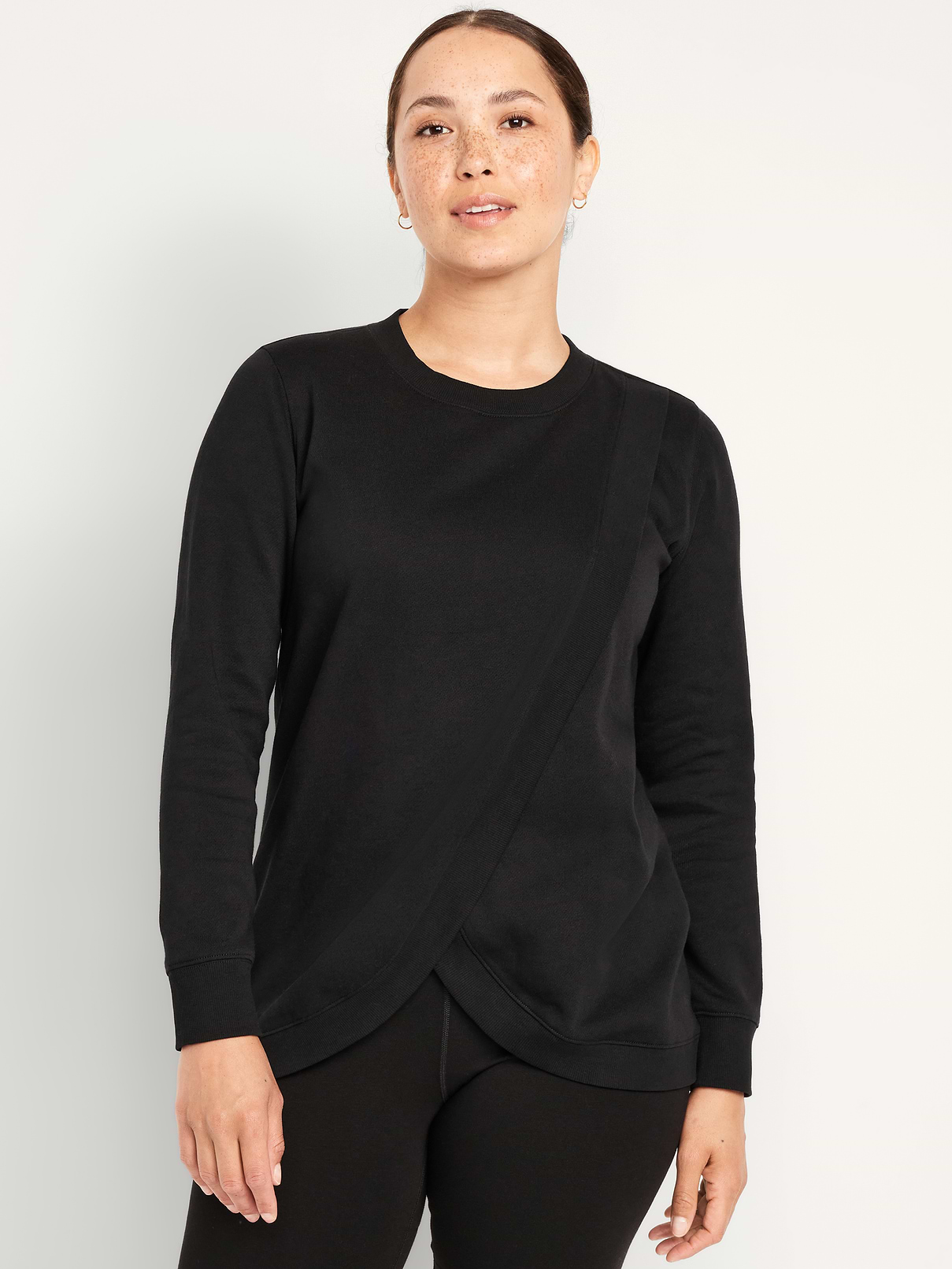 Maternity SoComfy Crossover Nursing Tunic Sweatshirt