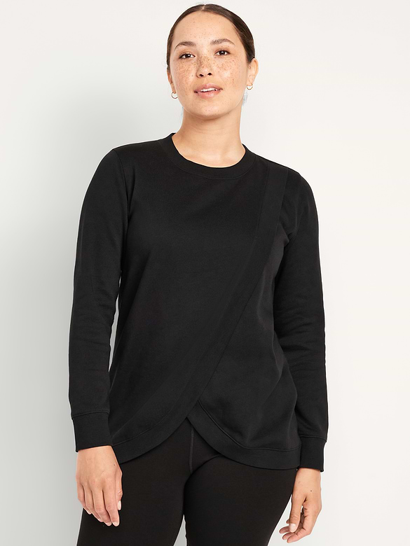 Maternity SoComfy Crossover Nursing Tunic Sweatshirt