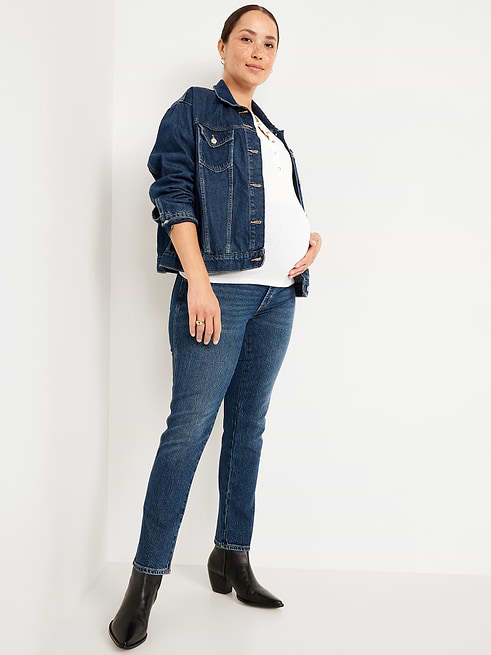 Old Navy Maternity Full-Panel Vintage Slim Jeans - Blue
