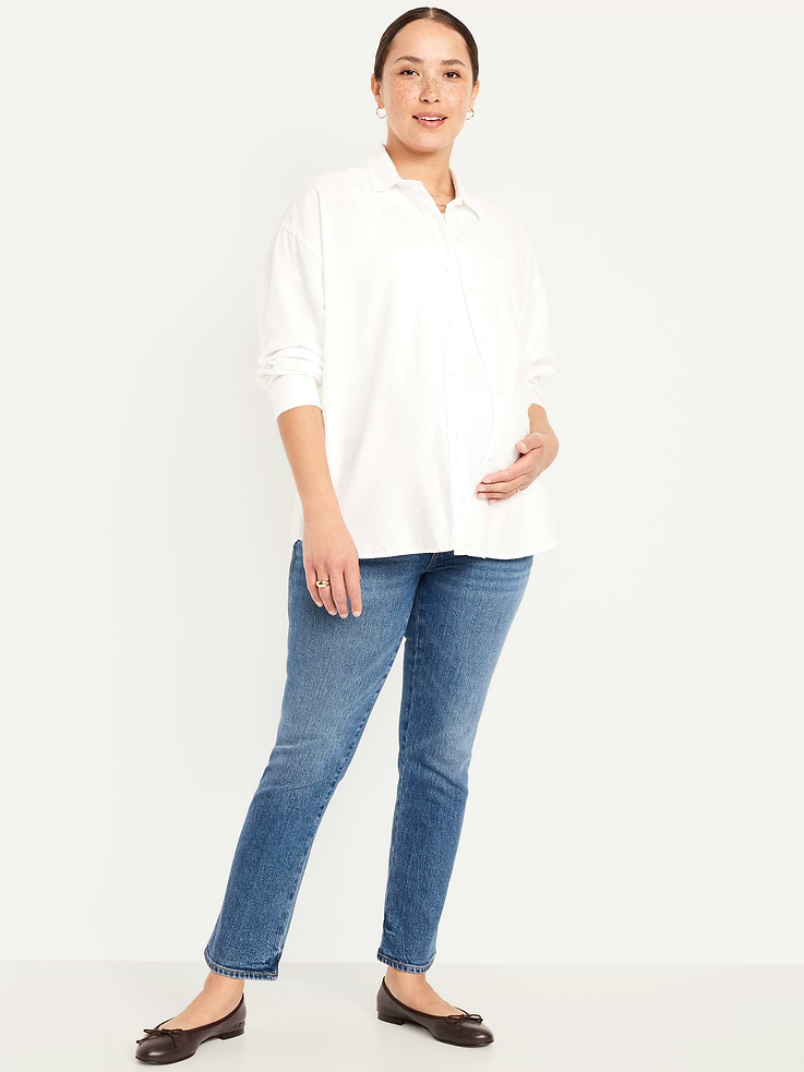 Image number 1 showing, Maternity Full-Panel Vintage Slim Jeans
