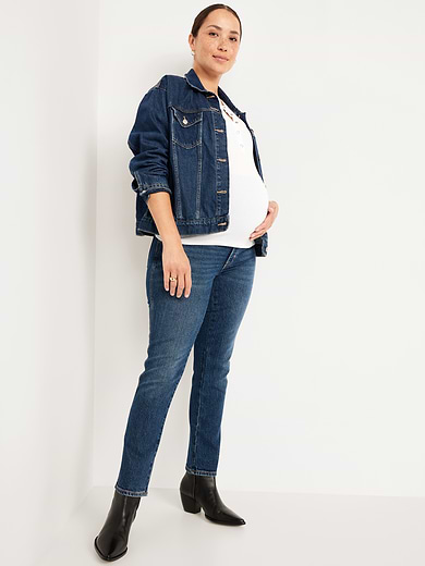 Image number 3 showing, Maternity Full-Panel Vintage Slim Jeans