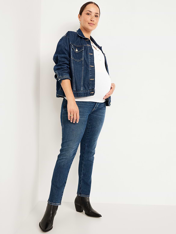 Maternity Full-Panel Vintage Slim Jeans