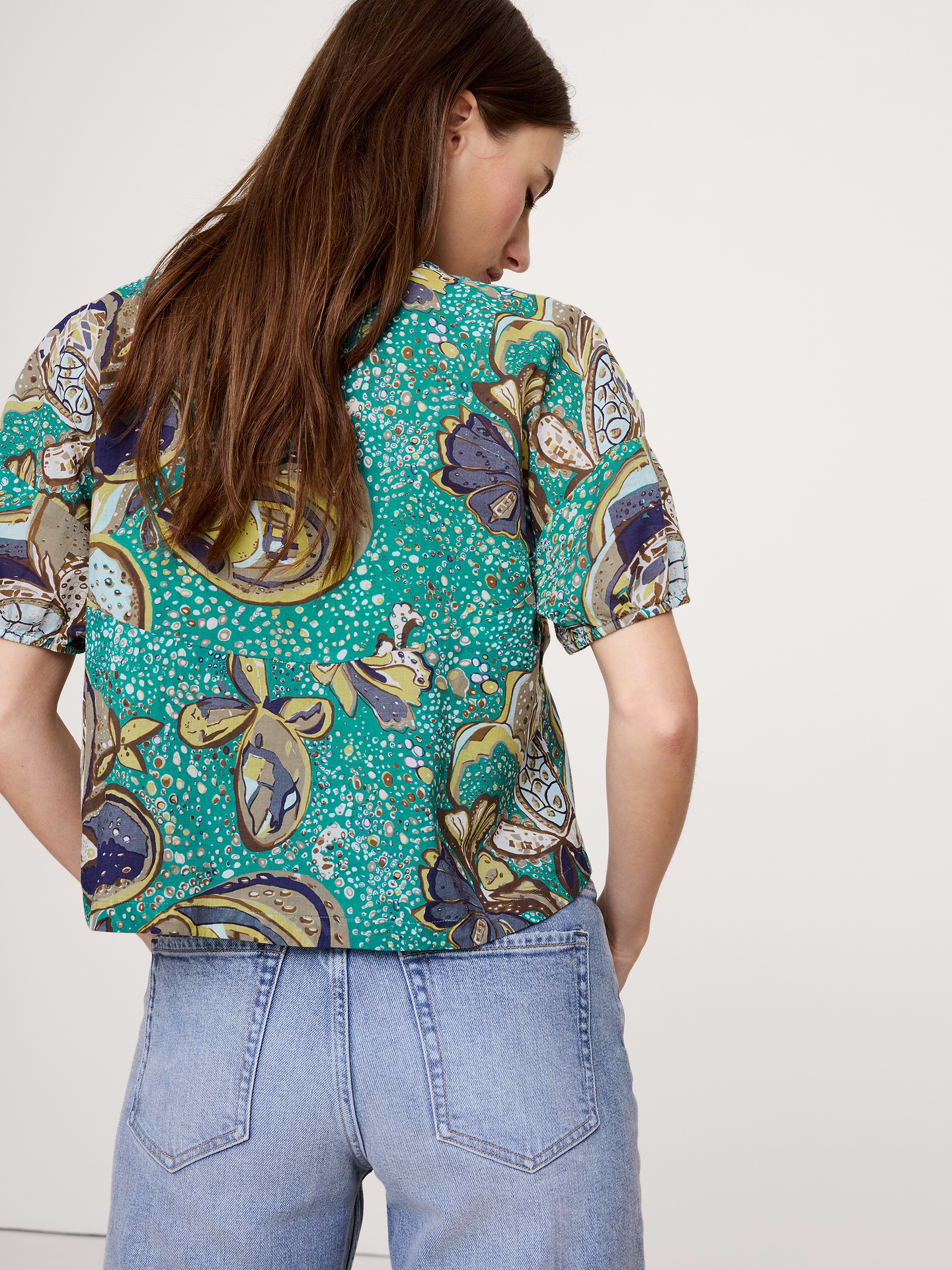Image number 2 showing, Cotton Tie-Front V-Neck Top