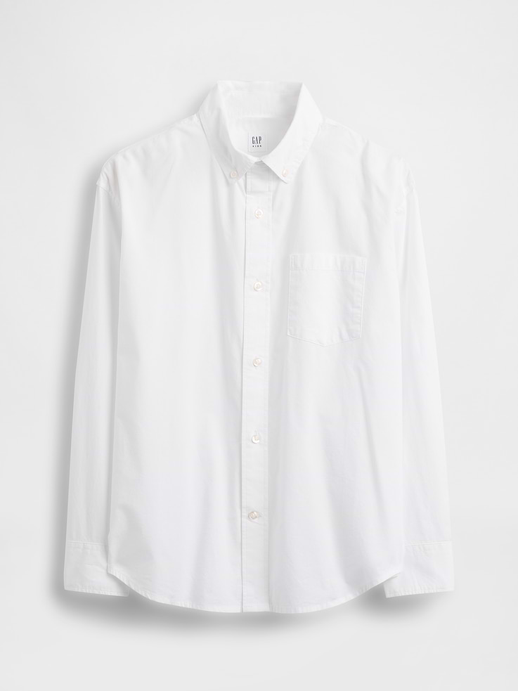 Image number 2 showing, Kids Poplin Uniform Relaxed Shirt
