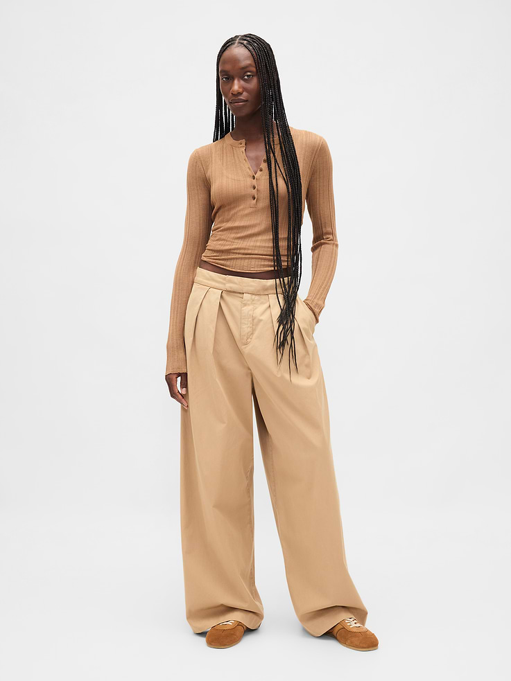 Image number 2 showing, Sheer Rib Henley Sweater
