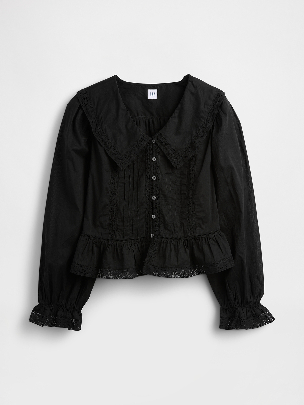 Collared V-Neck Peplum Top | Gap