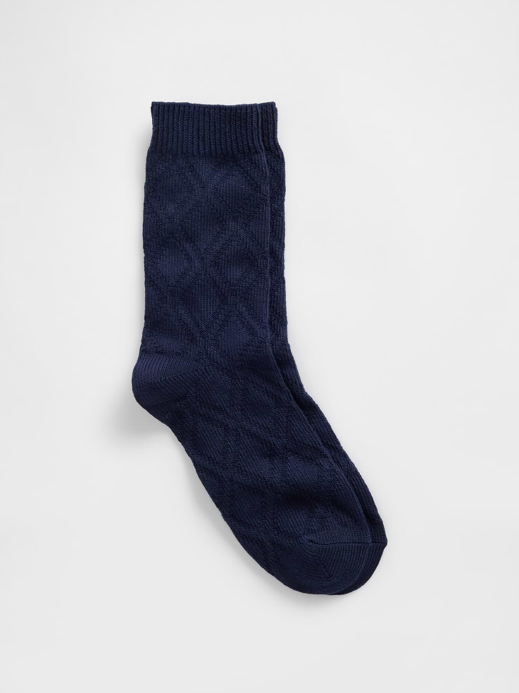 Image number 1 showing, Cable-Knit Crew Socks