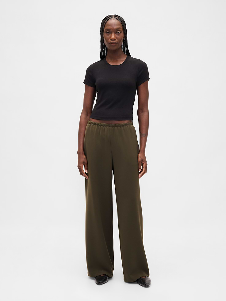 Image number 1 showing, Easy Wide-Leg Pants
