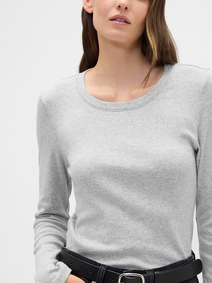 Image 4 of 5, Modern Ribbed Crewneck T-Shirt