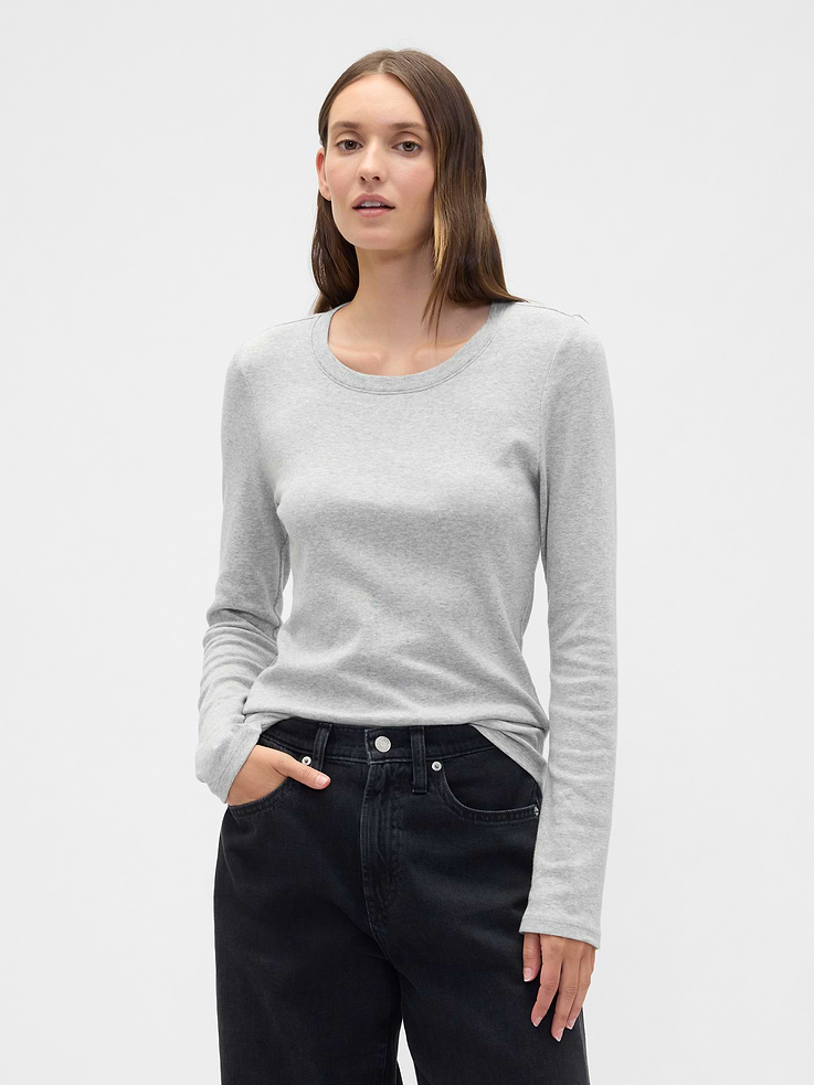 Image 1 of 5, Soft ribbed knit., Long sleeves., Crewneck., Product #814918