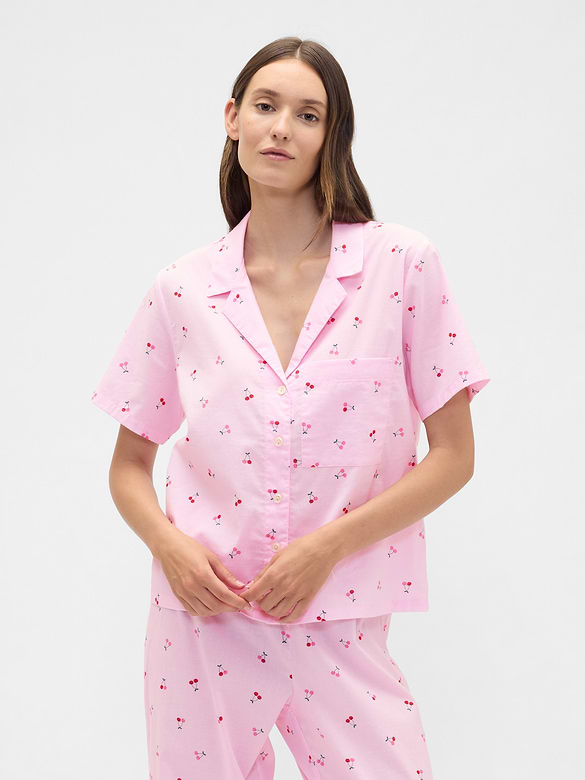 Print Poplin PJ Shirt