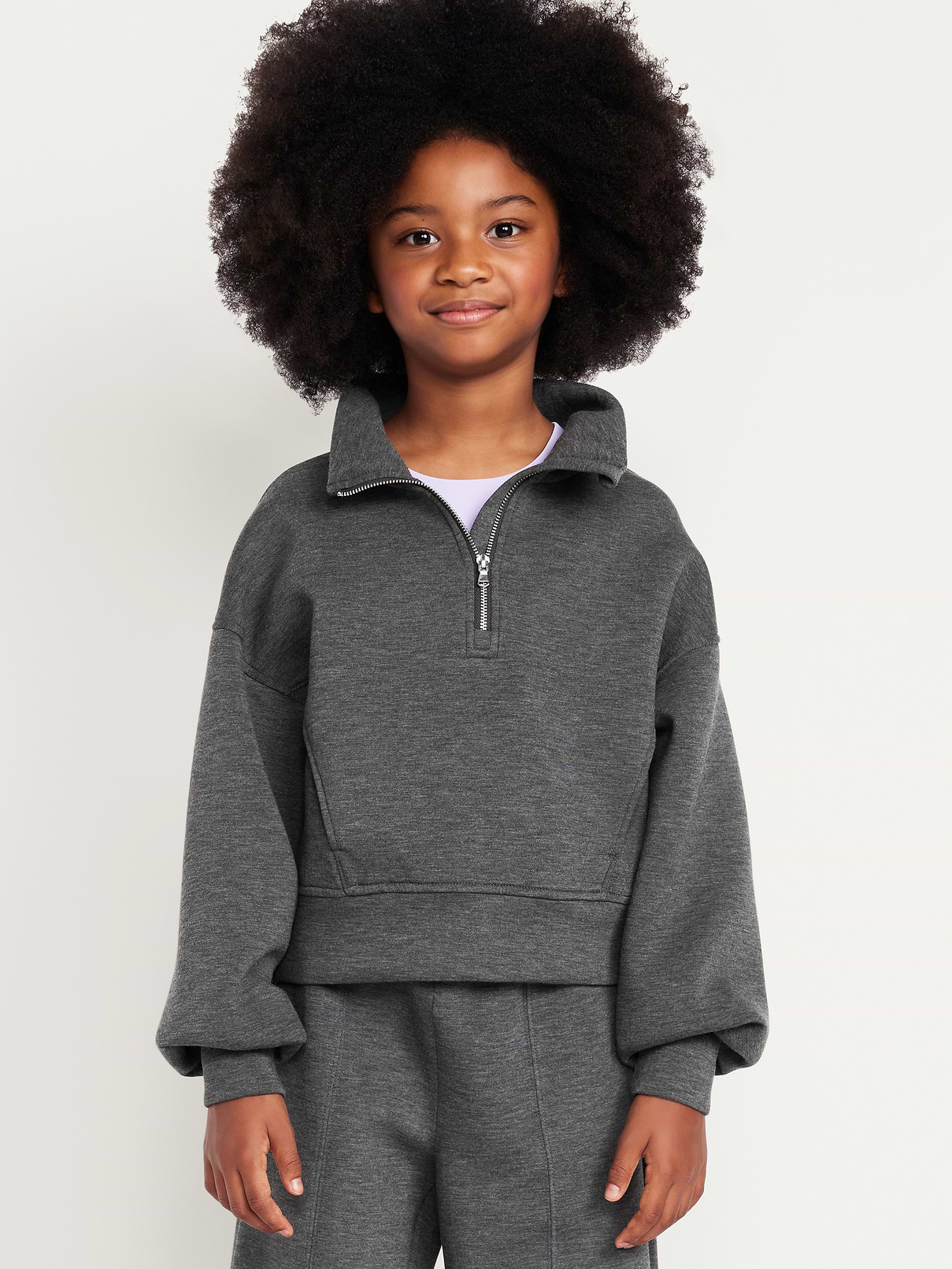 Image number 1 showing, Bounce Fleece Half-Zip Pullover Sweatshirt for Girls