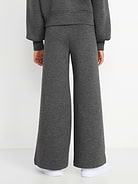 L'image numéro 2 présente Pantalon jambe large à taille haute en molleton raffiné pour fille