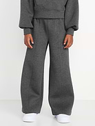L'image numéro 1 présente Pantalon jambe large à taille haute en molleton raffiné pour fille