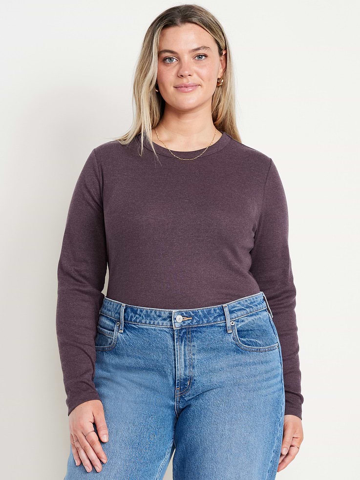 Image 6 of 8, Snug Long-Sleeve Crew-Neck T-Shirt