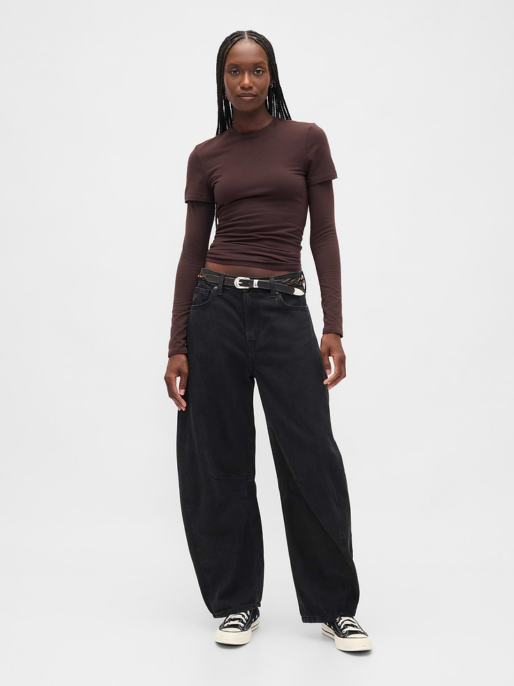 Image number 1 showing, High Rise UltraSoft Horseshoe Jeans