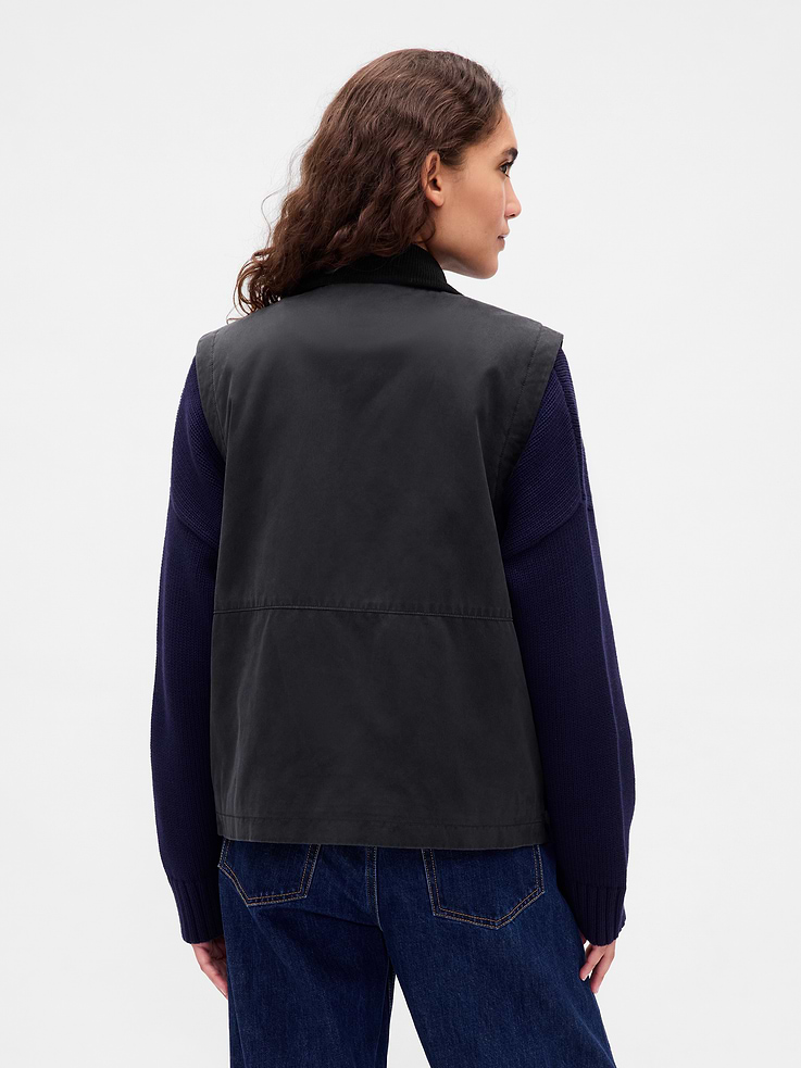 L'image numéro 3 présente Gilet campagnard en toile cirée