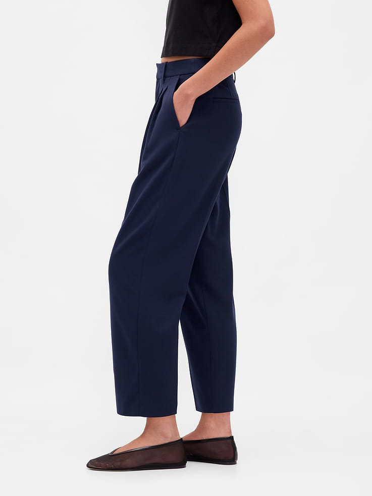 Image number 3 showing, 365 High Rise Brushed Twill Taper Ankle Trousers