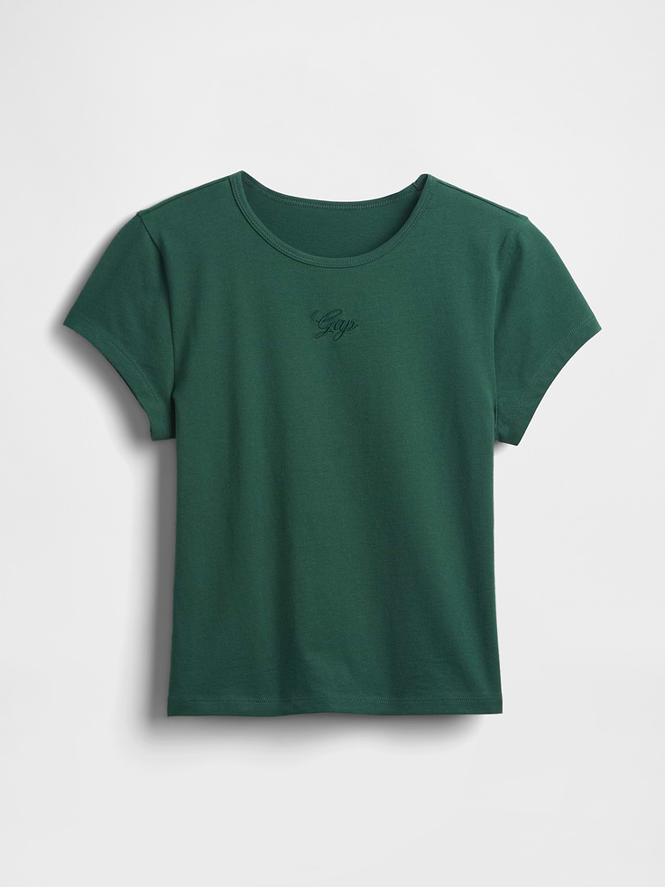 L'image numéro 5 présente T-shirt court à logo en jersey de coton