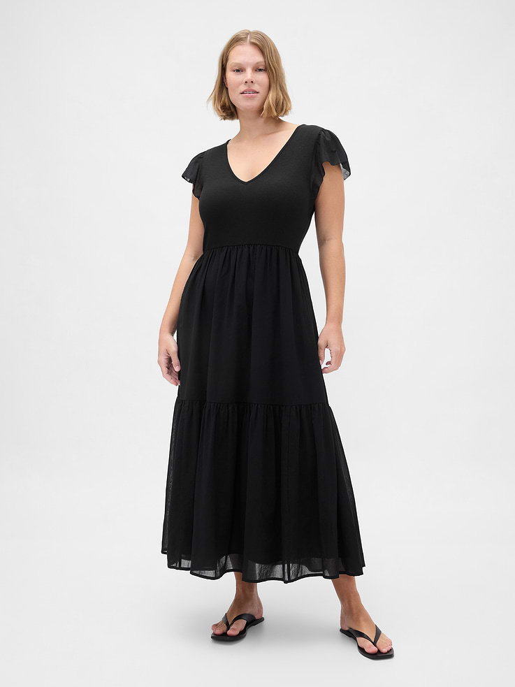 Image number 5 showing, Modern Mixed Media Ruffle Maxi Dress