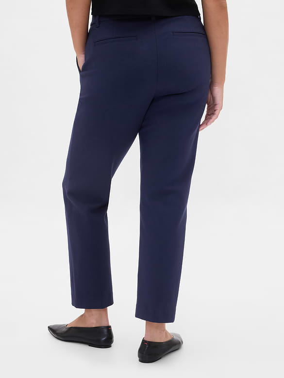 High Rise Double Knit Slim Crop Pants