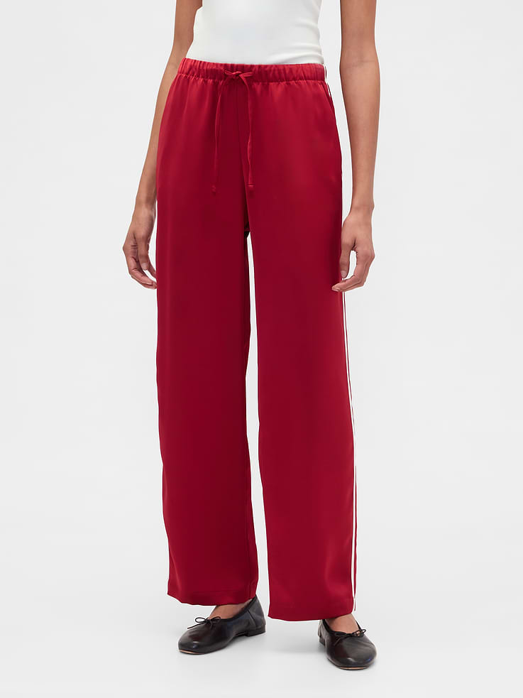 Image number 2 showing, Satin Straight-Leg Crop Pants