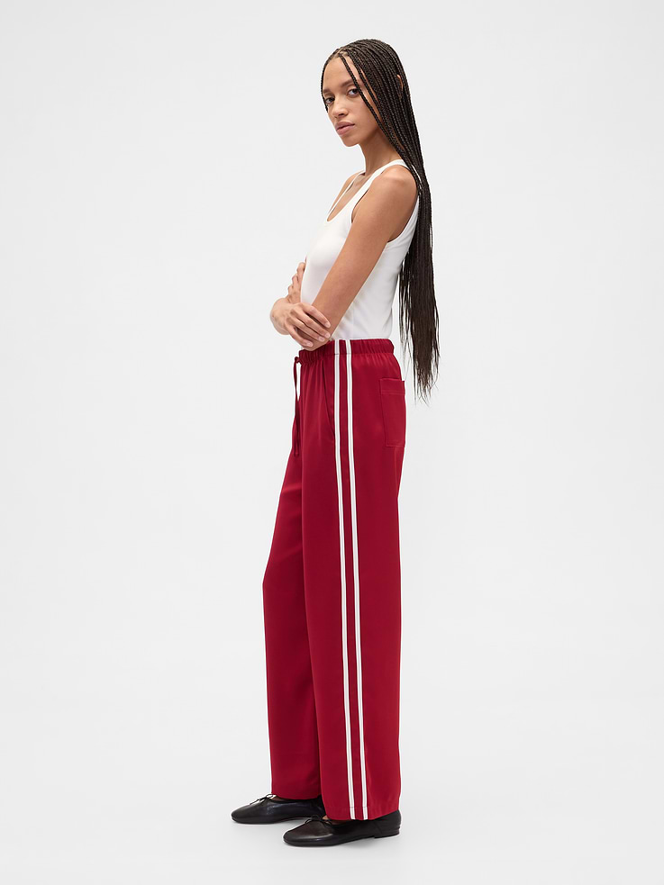 Image number 3 showing, Satin Straight-Leg Crop Pants