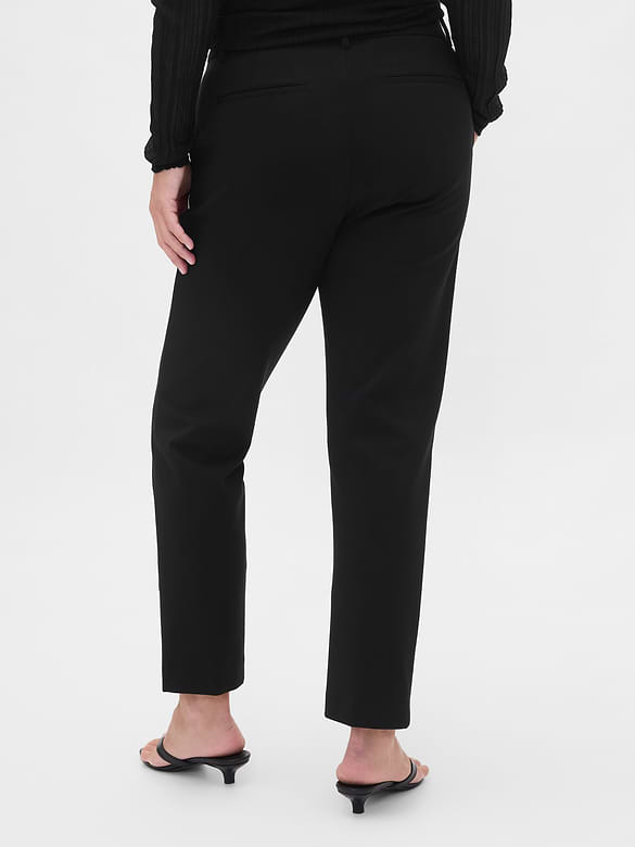 High Rise Double Knit Slim Crop Pants
