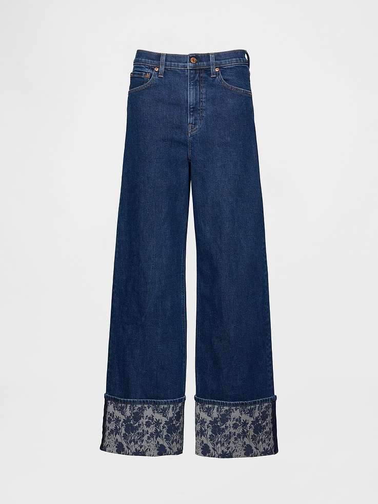 L'image numéro 7 présente Jean sportif à jambe large à taille haute