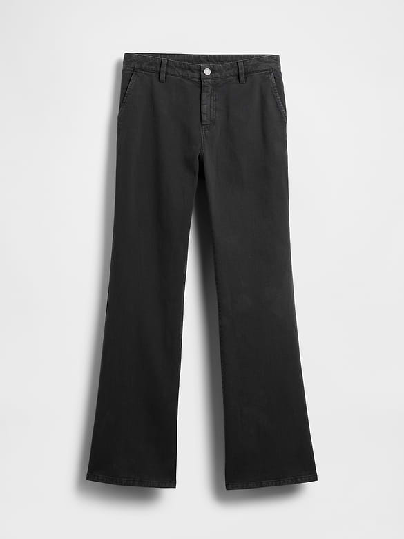 Low Rise Relaxed Flare Khakis