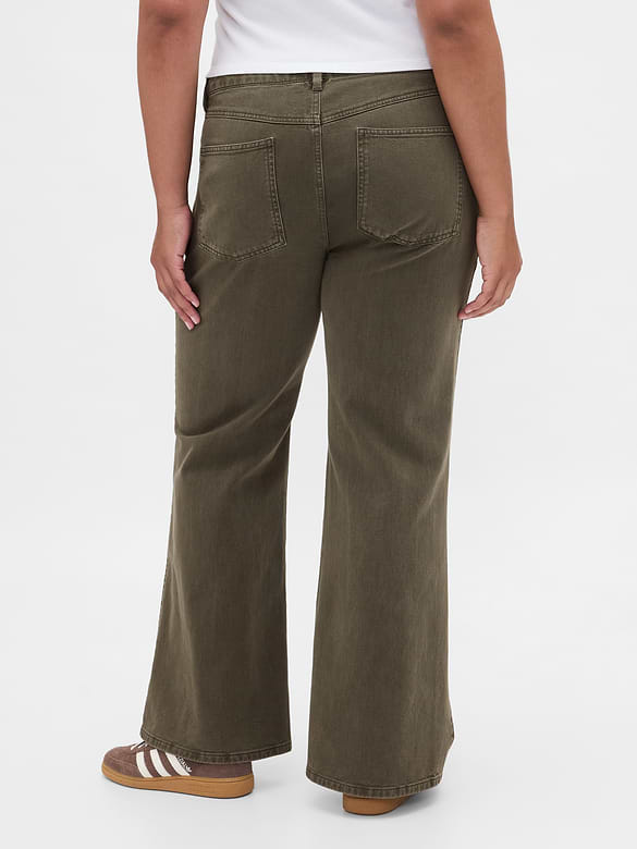 Low Rise Relaxed Flare Khakis