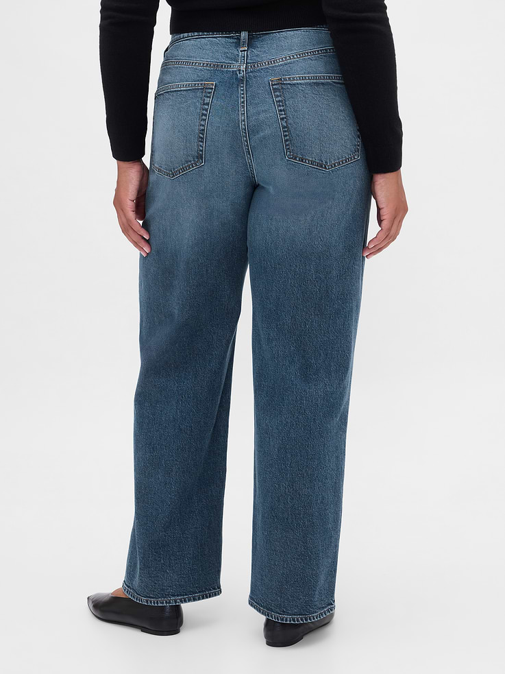 L'image numéro 6 présente Jean ample années 90 à taille haute