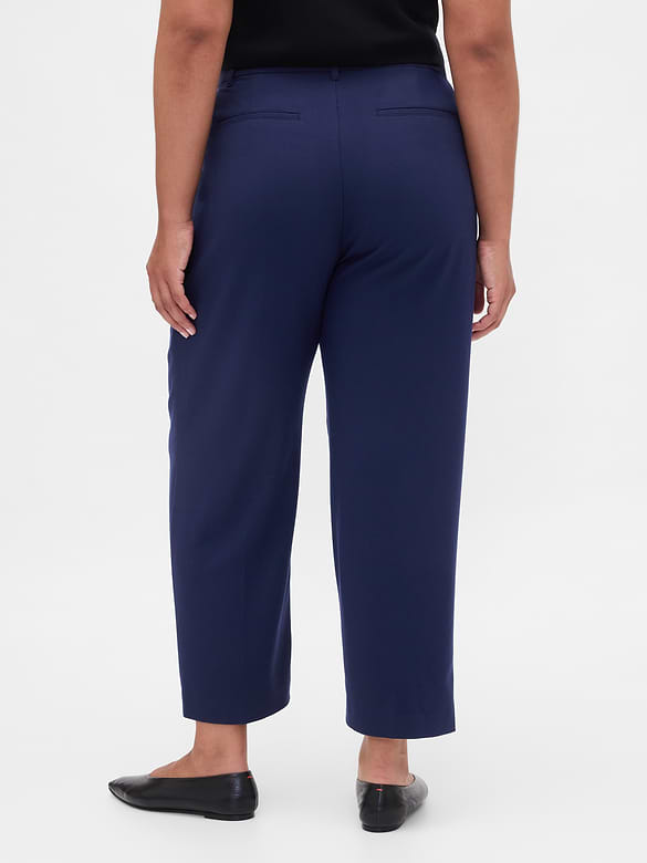 365 High Rise Brushed Twill Taper Ankle Trousers