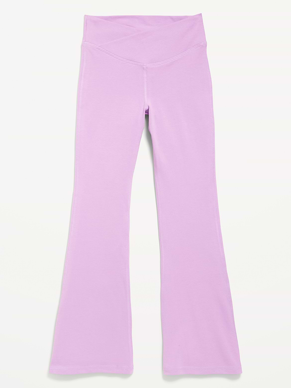 High-Waisted PowerChill Crossover Flared Leggings for Girls