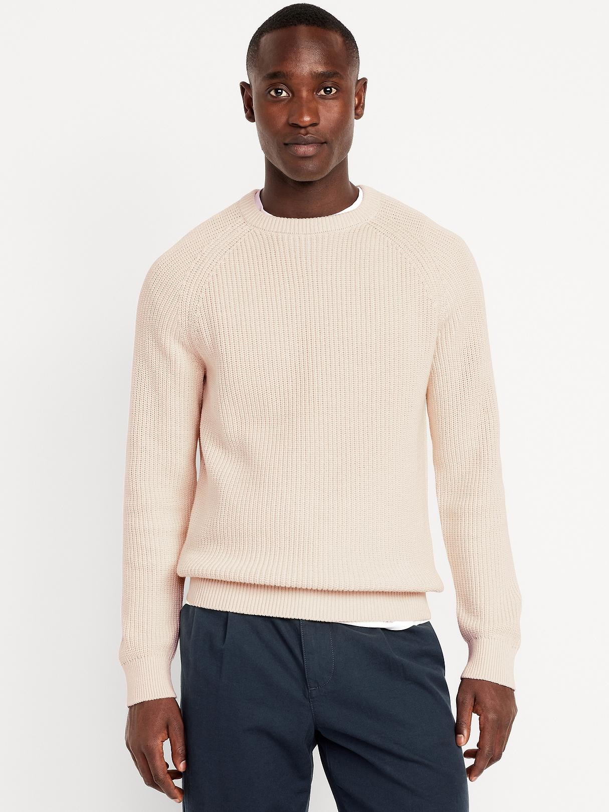 Crew-Neck Shaker-Stitch Sweater | Old Navy
