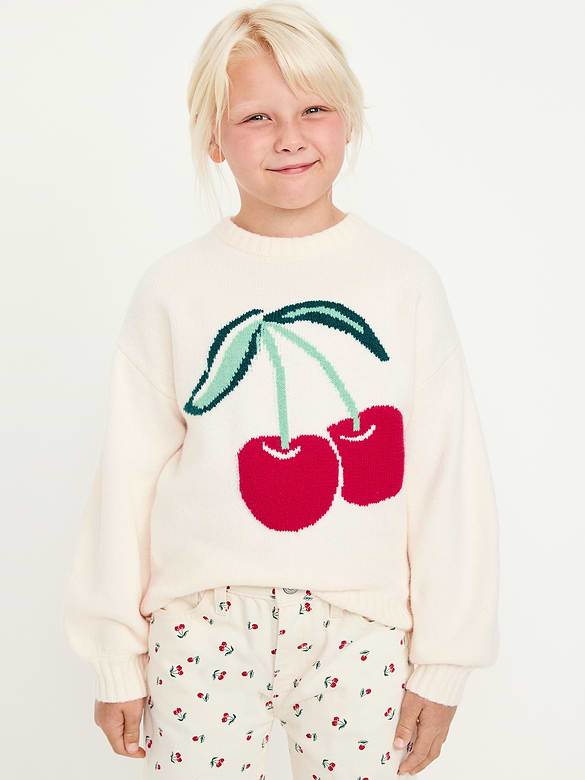 Oversized Crew-Neck Sweater for Girls
