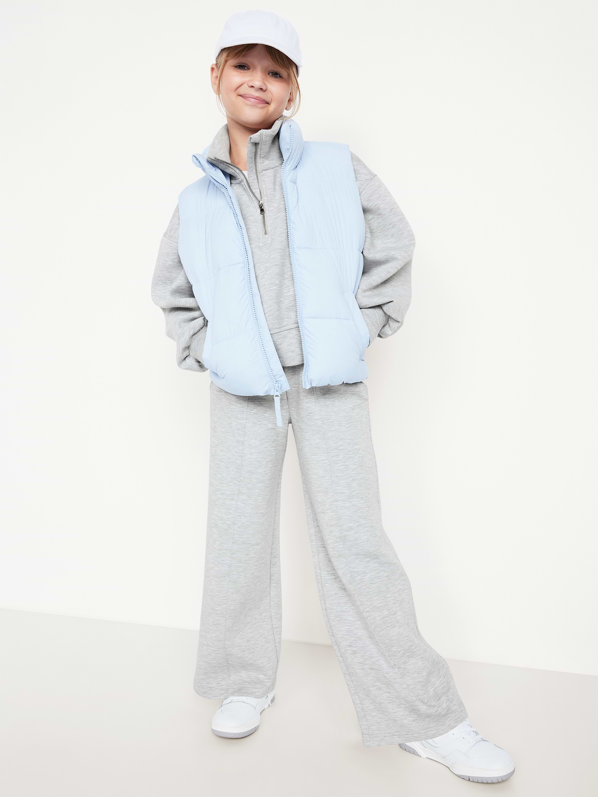 Image number 3 showing, High-Waisted Bounce Fleece Wide-Leg Sweatpants for Girls