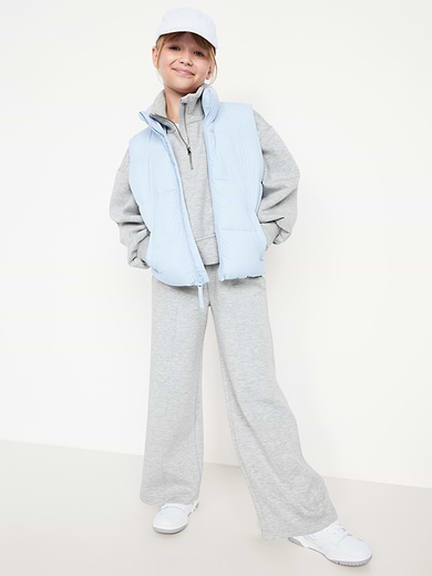 Image number 3 showing, High-Waisted Bounce Fleece Wide-Leg Sweatpants for Girls