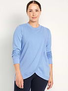 Image 1 of 2, crew neck, long sleeves, rib-knit cuffs, cross front for convenient nursing access, pullover style, Product #826449
