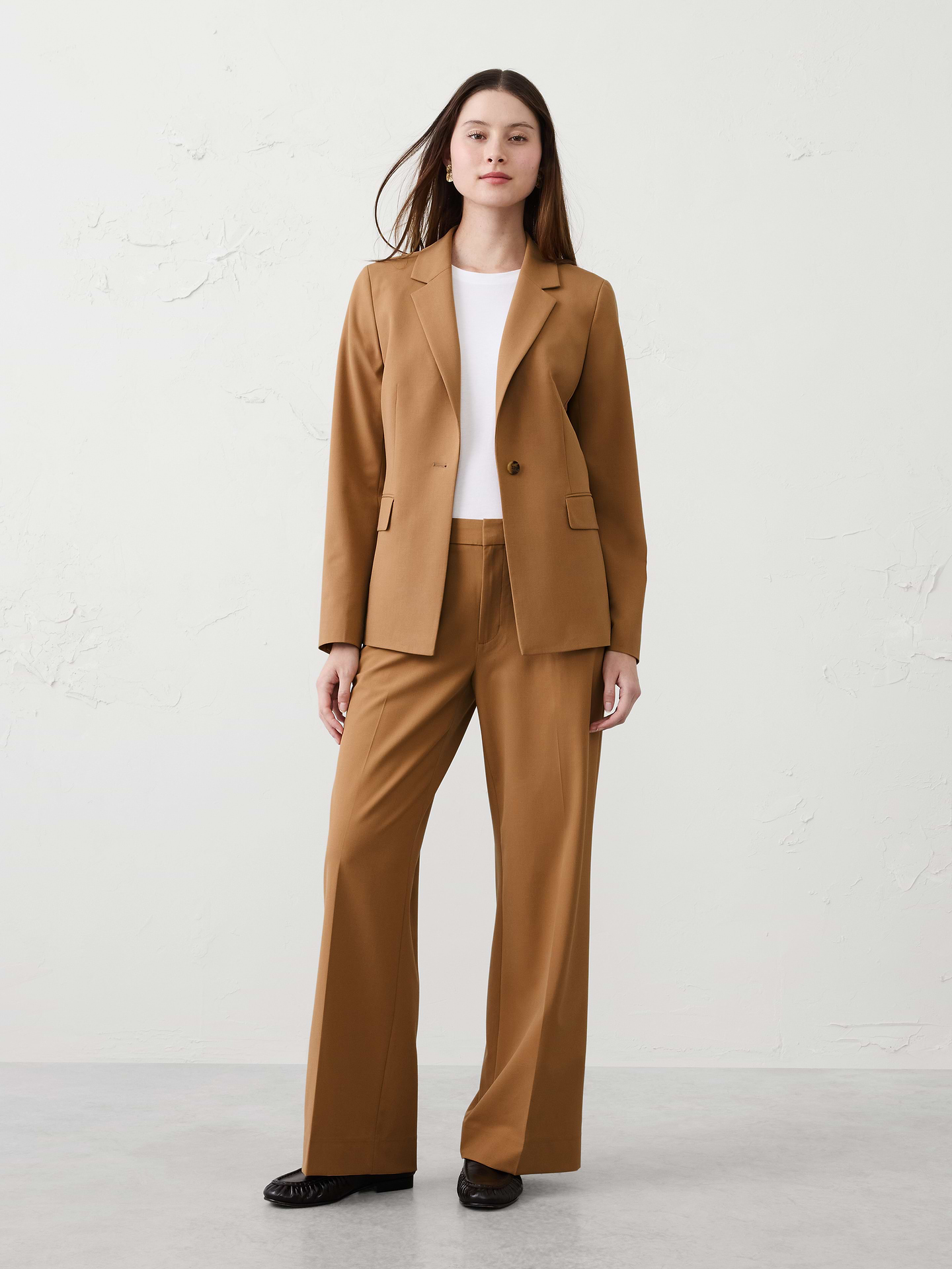 Image number 1 showing, Wide-Leg High-Rise Sculpted Trouser