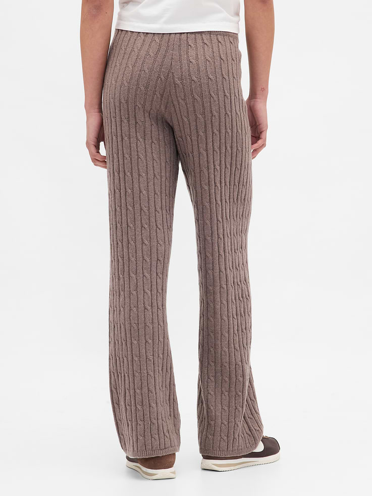 Image number 4 showing, CashSoft Cable-Knit Sweater Pants