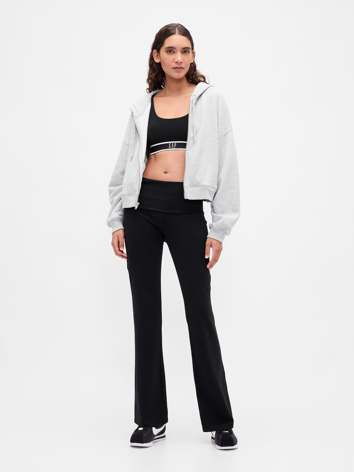 Image number 1 showing, GapFit Smooth Foldover Mini Flare Leggings