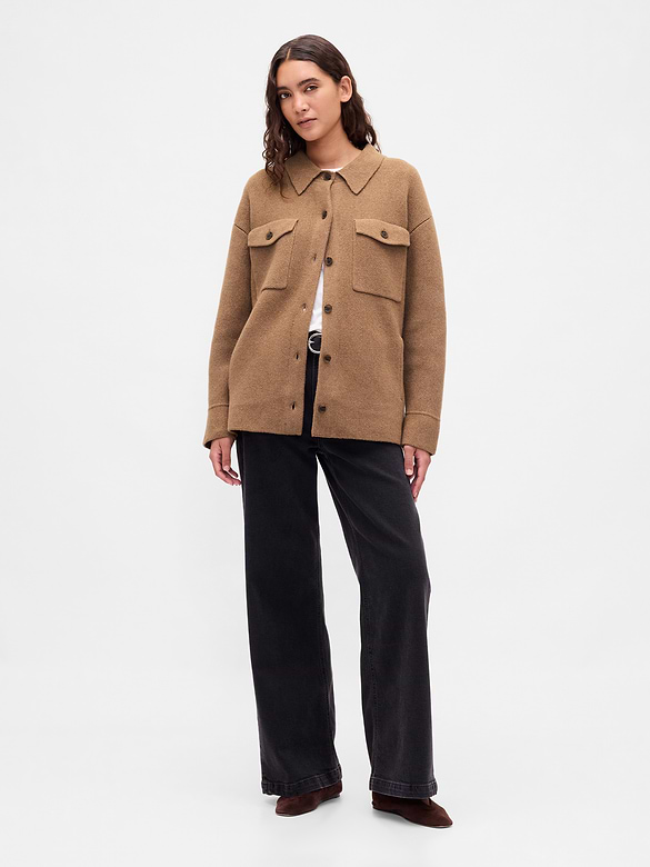 CashSoft Oversized Shirt Jacket