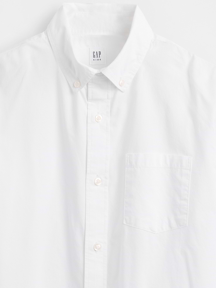 Image number 5 showing, Kids Poplin Uniform Relaxed Shirt