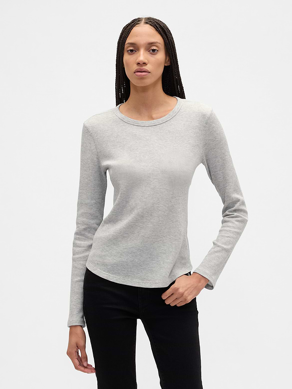 Waffle-Knit Crewneck T-Shirt